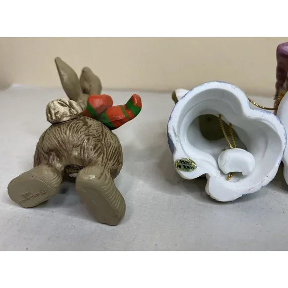 Vintage Porcelain christmas ornaments Lot Hallmark Katybeth Santa Angel & More - Picture 10 of 10